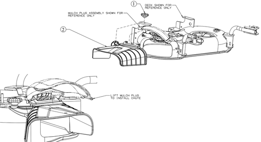 Side Discharge Chute Diagram and Parts List for (12ACW62R709)(2017) Cub Cadet Lawn Mower